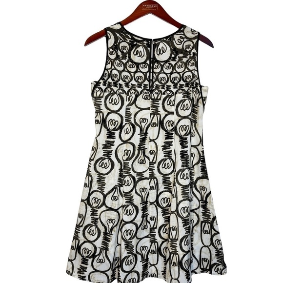 NIC + ZOE Sleeveless Bright Idea Print Dress in Brown and Cream Size Small - Picture 9 of 13